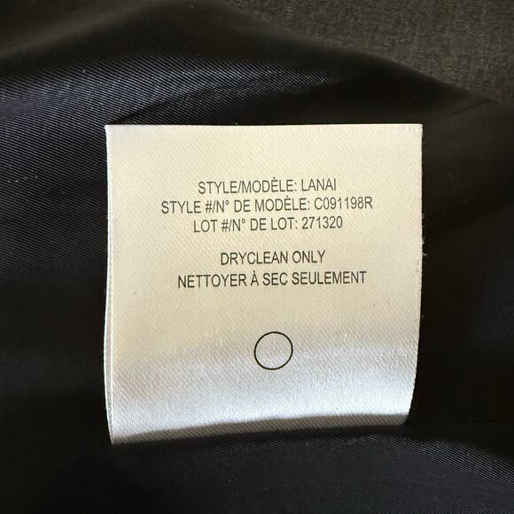 Theory Lanai Charcoal Stretch Wool Blazer Open Front Career Jacket Size 4 - Picture 4 of 6